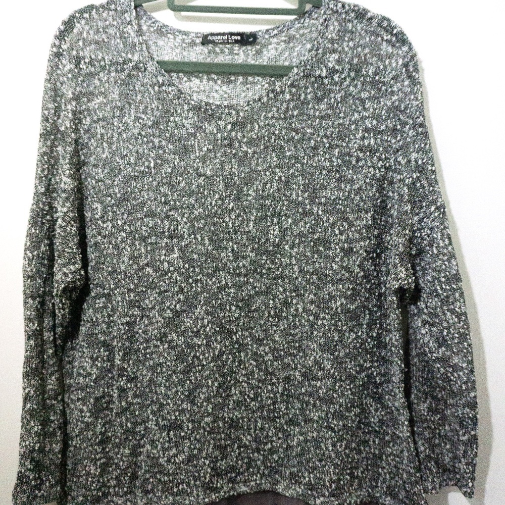 Black and white Mesh Sweater